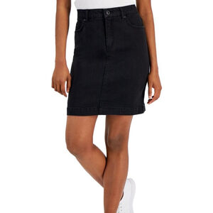 Style & Co. Women's Petite Black stretch Denim Relaxed Skirt NWT